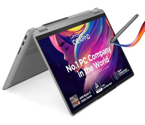 Lenovo IdeaPad Flex 5 AMD Ryzen 5 7530U 14" (35.5cm) WUXGA+ IPS 2-in-1 Laptop (16GB/512GB SSD/Win 11/Office 2021/Backlit KB/FPR/FHD Camera/Alexa/3 Month Game Pass/Arctic...