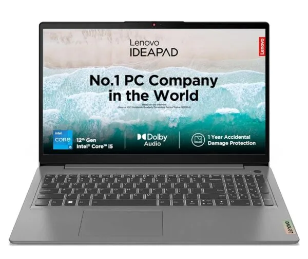 Lenovo IdeaPad Slim 3 12th Gen Intel Core i5-1235U 15.6" (39.62cm) FHD Thin & Light Laptop (8GB/512GB SSD/Windows 11/Office 2021/Backlit/1Yr ADP Free/3months Game Pass/Arctic...